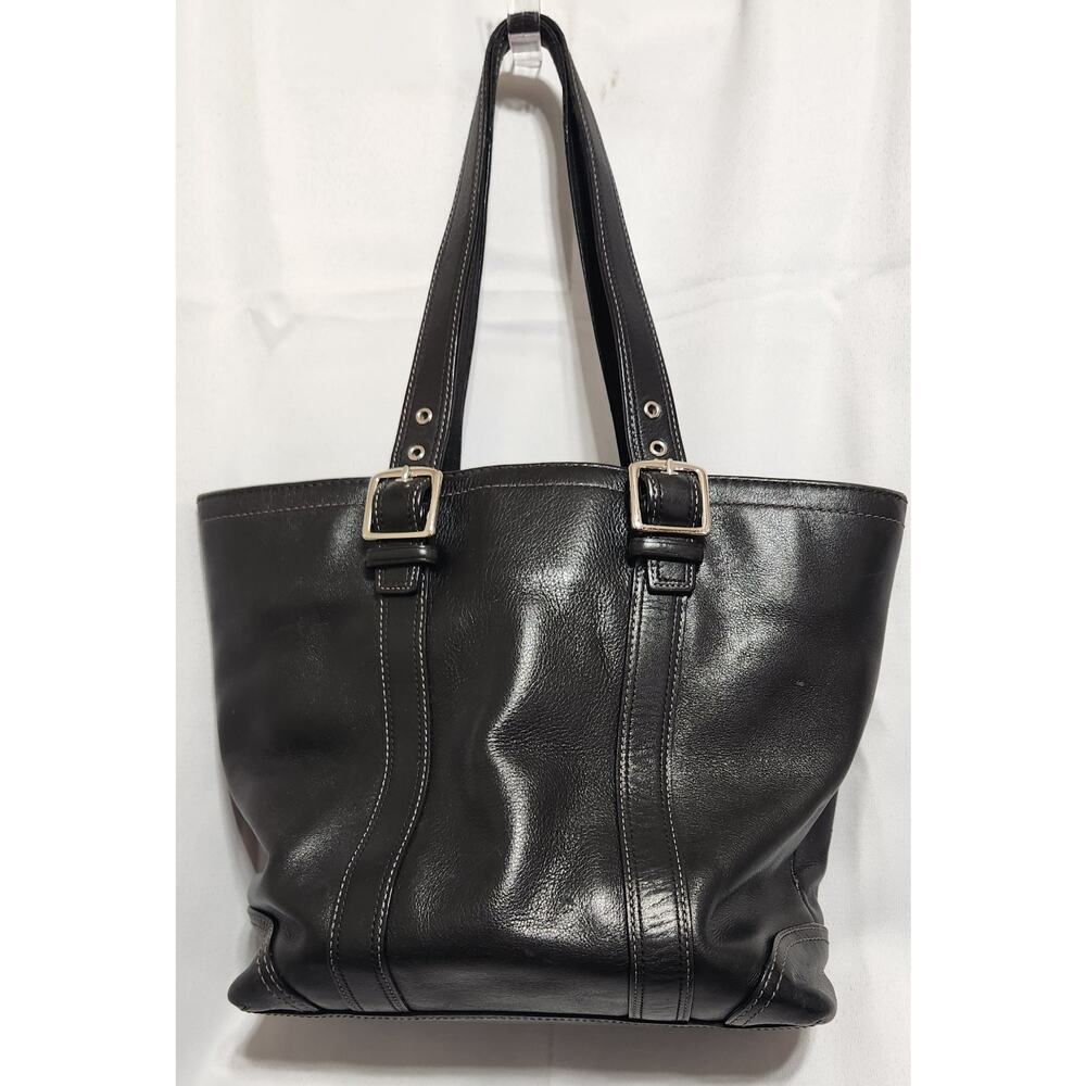 Coach Y2K Hampton Tote F10194 2006 Black Leather Shoulder Tote Purse Vintage